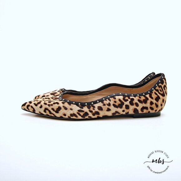 Sam Edelman Rivera Leopard Calf Hair Flats in Brown Women Size 7.5 - Picture 5 of 14